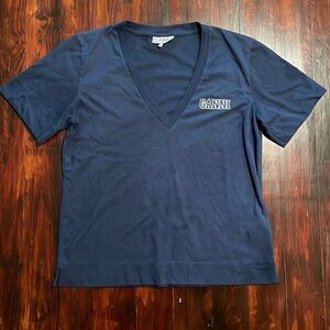 GANNI V Neck Tshirt, Size XS